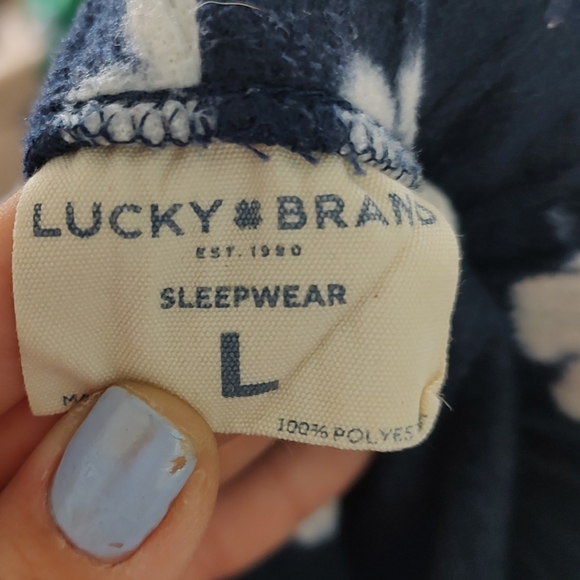 Lucky Brand Sleepwear Men's Pajama Pants Blue White Large - Picture 10 of 11